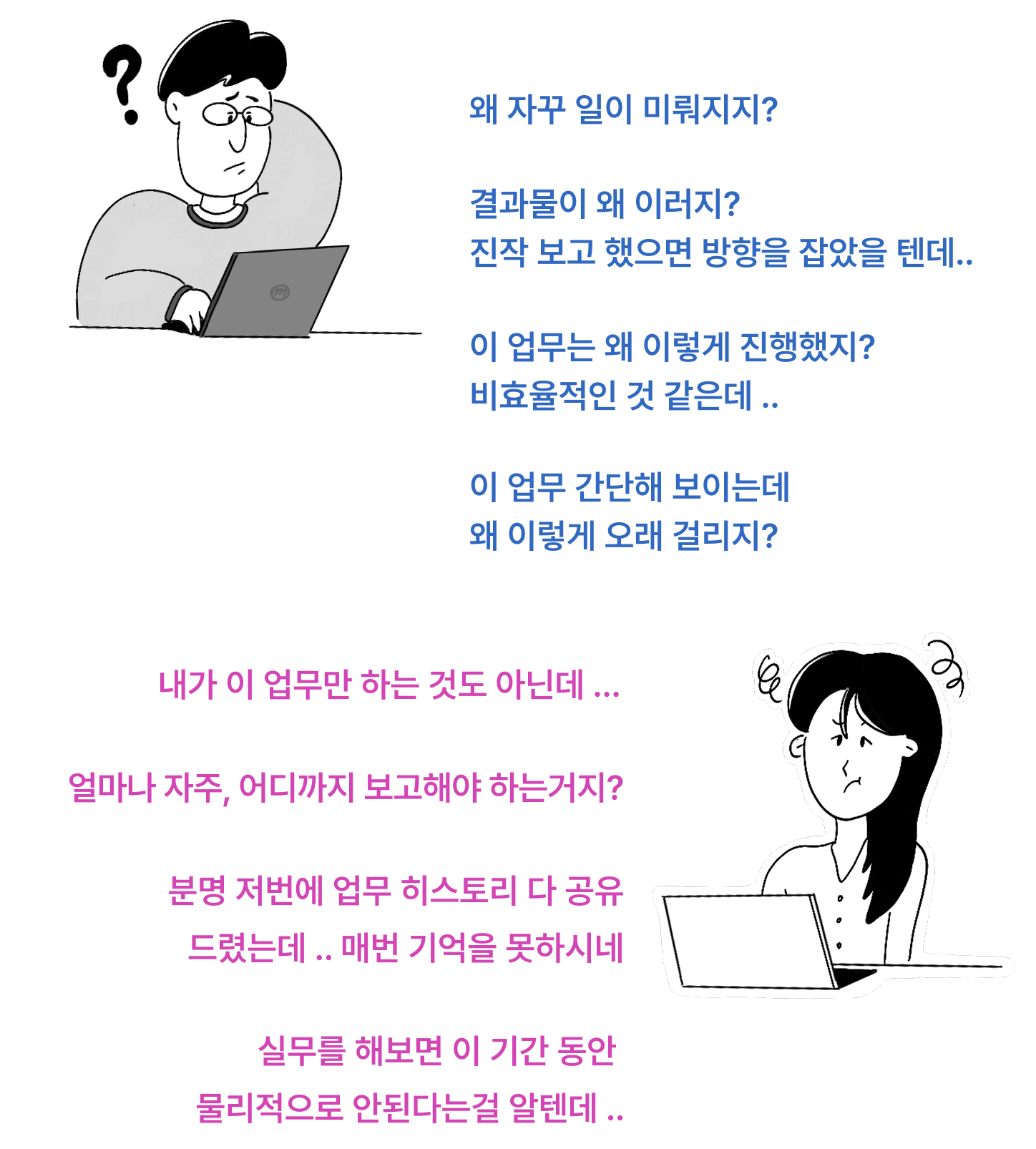 업무 씽크 불일치 — 리더와 실무자 간 시차